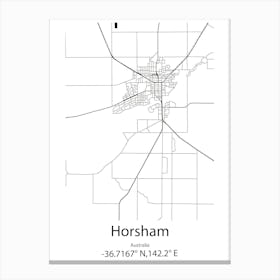 Horsham,Australia Minimalist Map Canvas Print