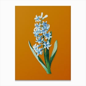 Vintage Dutch Hyacinth Botanical on Sunset Orange n.0339 Canvas Print