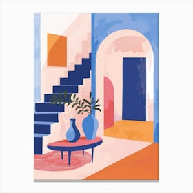 Blue And Orange Living Room Canvas Print