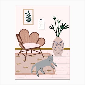 Cat At Home Canvas Print