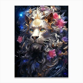 Lion Space Galaxy Canvas Print