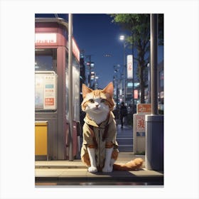 Cat On The Street Canvas Print