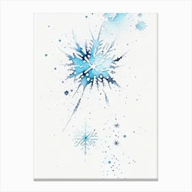 Falling, Snowflakes, Minimalist Watercolour 2 Canvas Print