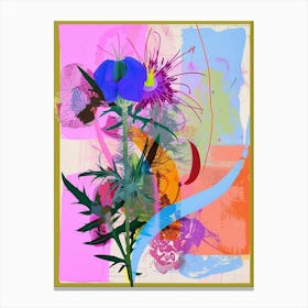 Nigella 5 Neon Flower Collage Canvas Print
