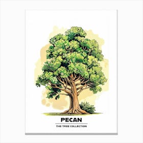 Pecan Tree Storybook Illustration 1 Poster Canvas Print