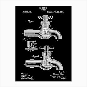 1898 Vintage Faucet Patent Art Canvas Print
