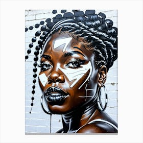 Graffiti Mural Of Beautiful Black Woman 358 Canvas Print