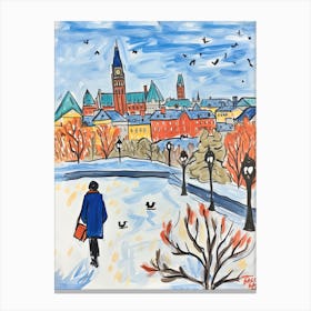 Ottawa, Dreamy Storybook Illustration 4 Canvas Print