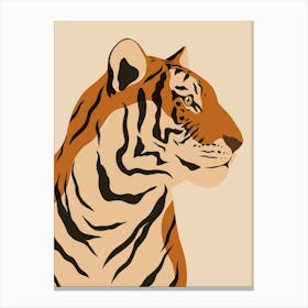 Jungle Safari Tiger on Cream Canvas Print