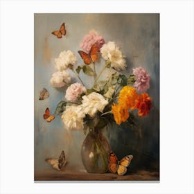 Flowers and Butterflies Canvas Print