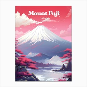 Mount Fuji Japan Climbing Travel Illustration Canvas Print