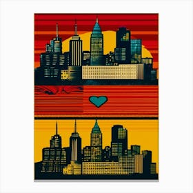 Valentine's In The City, Retro Pop Art, Vintage 1 Toile