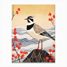 Bird Illustration Lapwing 2 Canvas Print