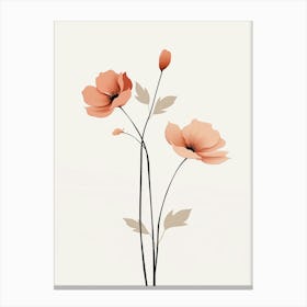 Poppy Vibrant Floral Wall Art Print Canvas Print