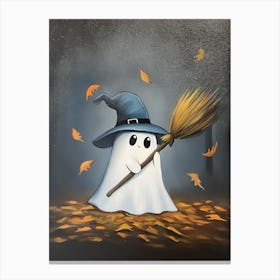 Ghost With Broom 3 Canvas Print