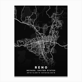 Reno Nevada Usa Black Map Leinwandbilder