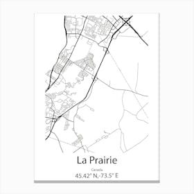 La Prairie,Canada Minimalist Map Canvas Print