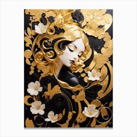 Gold And Black 1 Canvas Print