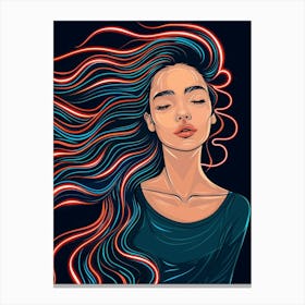 Girl With Long Hair 11 Canvas Print