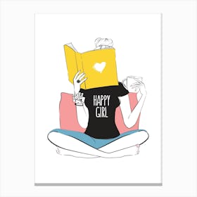 Happy Reader Canvas Print