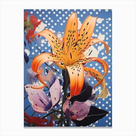 Surreal Florals Gloriosa Lily 4 Flower Painting Canvas Print