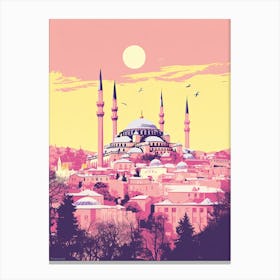 Istanbul In Risograph Style 4 Canvas Print