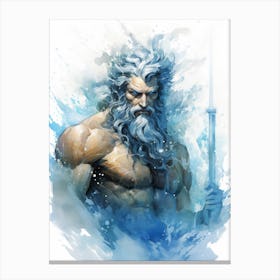 Fantasy Illustration Of Poseidon Canvas Print