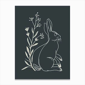 Mini Sable Rabbit Minimal Illustration 1 Canvas Print
