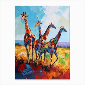 Abstract Geometric Colourful Giraffe 4 Canvas Print