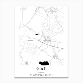 Goch,Germany Minimalist Map Canvas Print