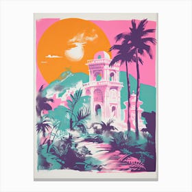 Capri In Risograph Style 4 Canvas Print