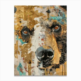Brown Bear Gold Effect Collage 4 Canvas Print