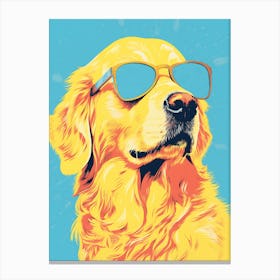 Golden Retriever With Sunglasses Canvas Print