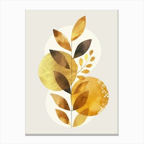 Abstract Golden Leaves Canvas Print