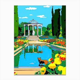 Versailles Gardens France, Cats Pop Art Style 3 Canvas Print