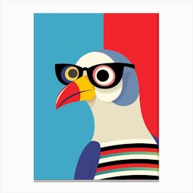 Little Parrot Wearing Sunglasses Canvas Print