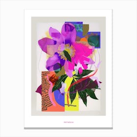 Hellebore 4 Neon Flower Collage Poster Canvas Print