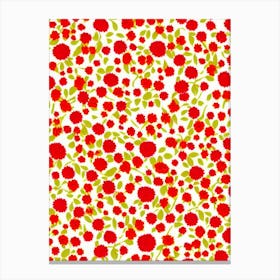 Firethorn Floral Print Retro Pattern 2 Flower Canvas Print