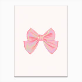 Pink Holographic Bow Canvas Print