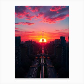 Sunset In Paris Canvas Print