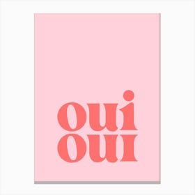 Oui Oui - Pink & Red Bathroom Canvas Print