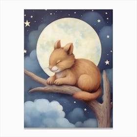 Baby Squirrel 5 Sleeping In The Clouds Canvas Print