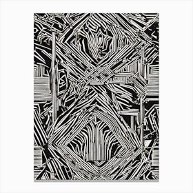 Abstract Pattern In Black And White 1 Canvas Print
