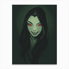 Girl With Red Eyes 3 Canvas Print