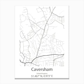 Caversham,United Kingdom Minimalist Map Stampe su tela