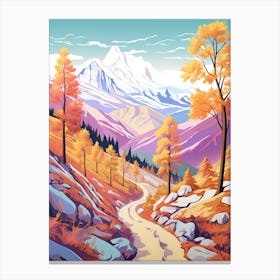 Chamonix To Zermatt France 2 Hike Illustration Canvas Print