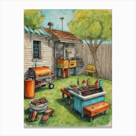 Backyard Barbecue Canvas Print