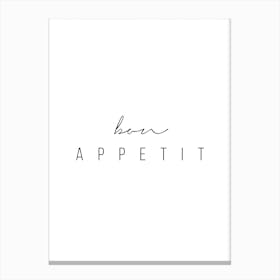 Bon Appetit Script Canvas Print
