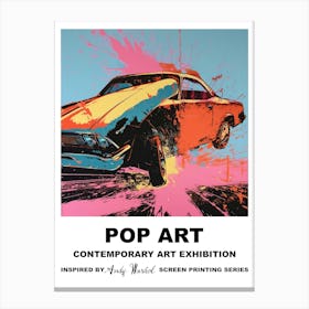 Poster Car Crash Pop Art 4 Canvas Print