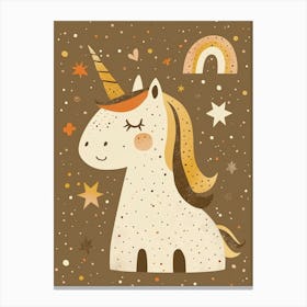 Unicorn & Stars Muted Pastels 1 Canvas Print
